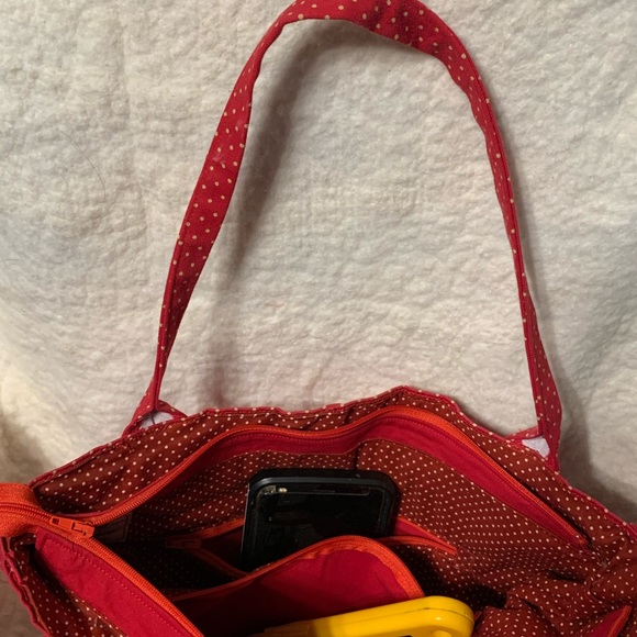 Handmade Upcycled Red Polkadot Handbag - Picture 9 of 15